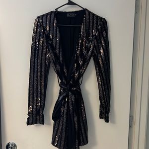 Blithe Black Sequin Party Romper